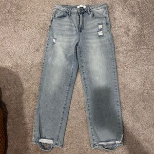 Women's Distressed Blue Jeans